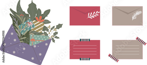 Christmas Glee Envelope vector file and bundle set.