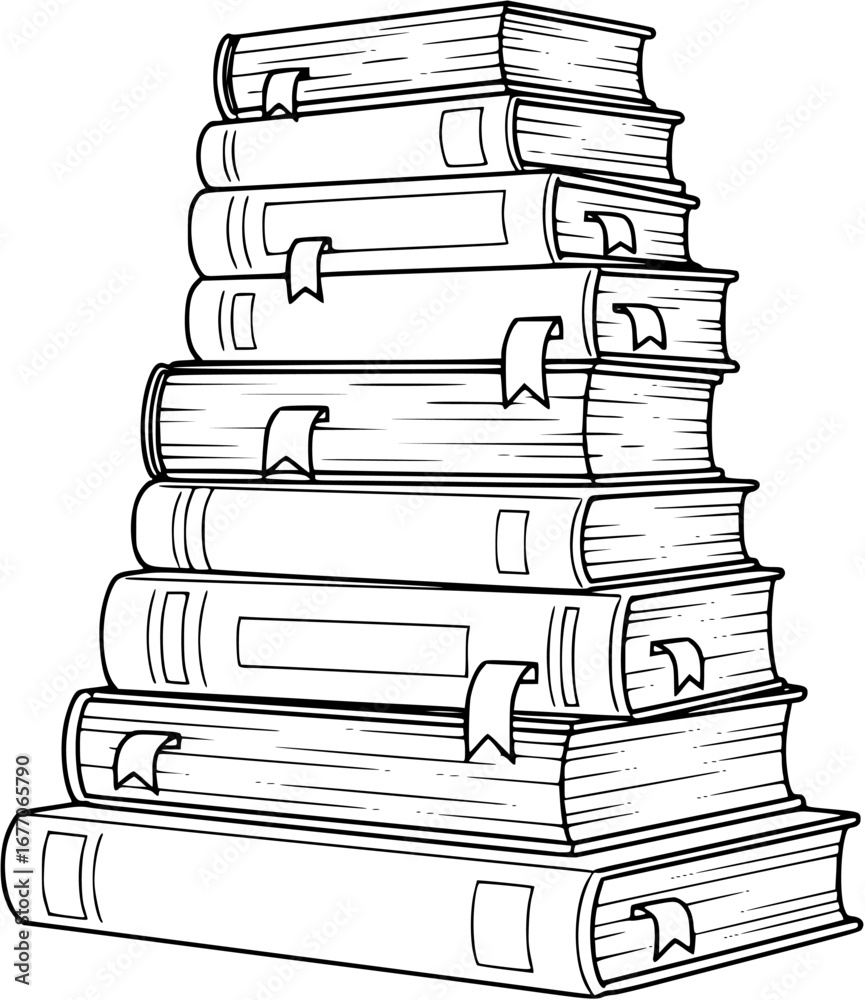 Fototapeta premium stack of books on white background