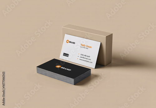 Top View Business Cards Mockup