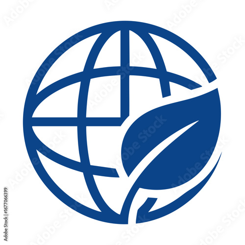 A good eco-friendly green vector. Green globe with leaf symbolizing eco-friendliness