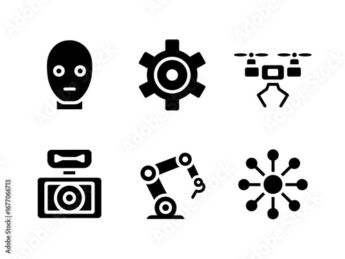 Robotics, Automation and Industrial Technology Icon Set