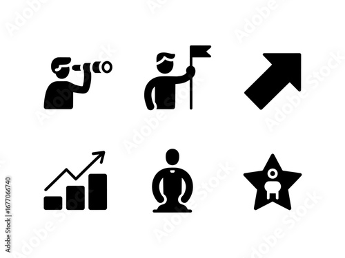 Coaching, Leadership and Achievement Icon Set