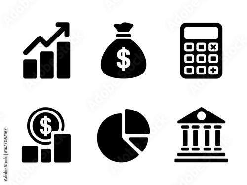 Finance, Accounting and Banking Icon Set