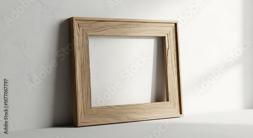 Light Wooden Picture Frame Mockup.