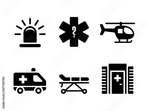 Emergency Medical and Rescue Icons Set