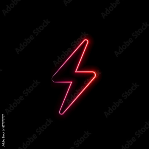 neon ray. neon style lightning.black background. vector illustration
