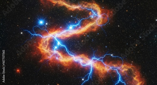 Cosmic Energy Discharge in Space.