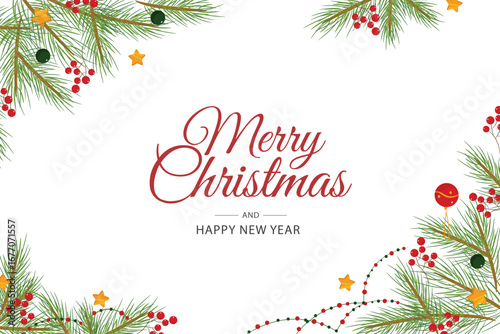 christmas background with christmas tree and decorations