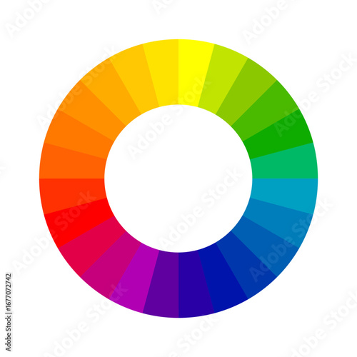 classic color theory wheel ring design vector isolated on transparent background