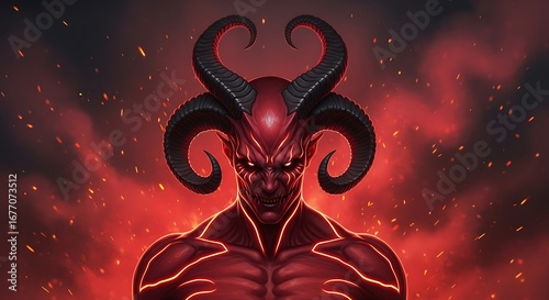 Fierce Demon Figure, Intense Focus.
