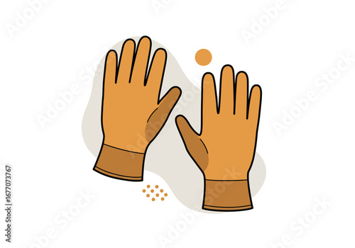 Brown Gardening Gloves for Safe Plant Handling.