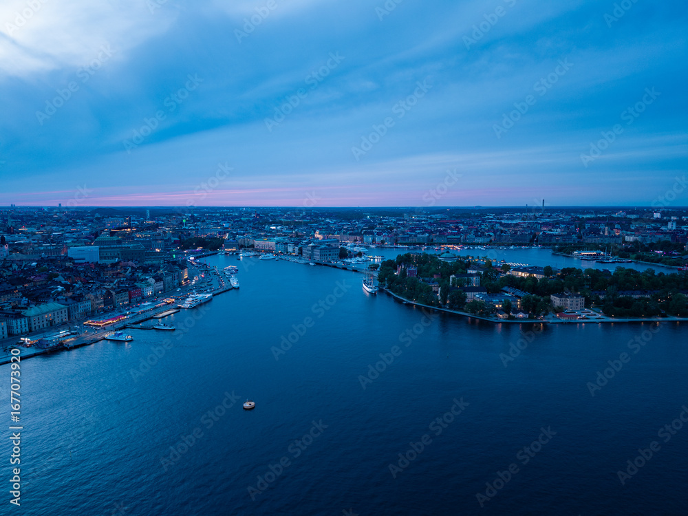Fototapeta premium Stockholm capital city of Sweden, drone photo