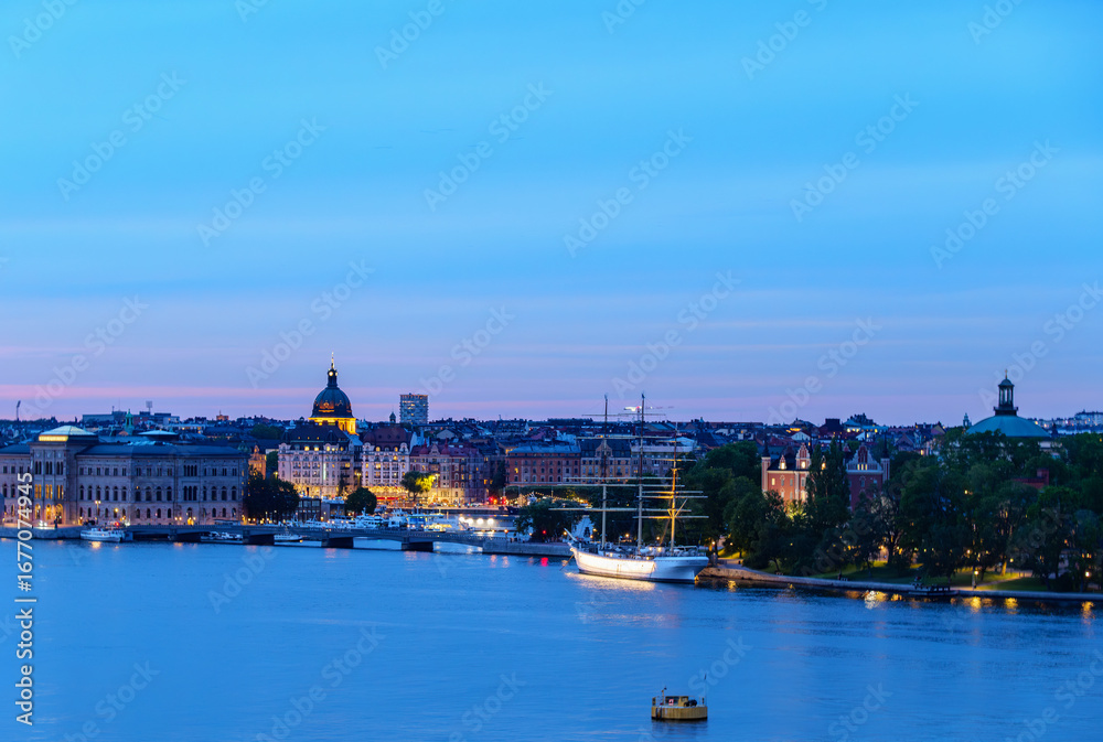 Fototapeta premium Stockholm capital city of Sweden, drone photo