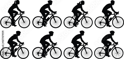 Cyclist silhouette, bike riding, cycling sport, outdoor cycling, bicycle exercise, male cyclist, female cyclist, fitness biking, road cycling, mountain biking, active lifestyle, pedal power,