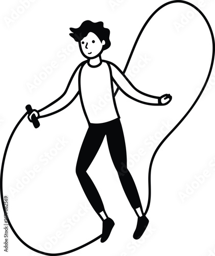 Vector illustration of a person jumping rope
