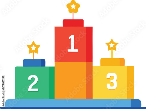 Set of 3 colorful podium vector