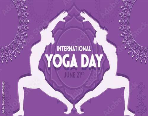 Elegant yoga pose illustration with subtle color accents