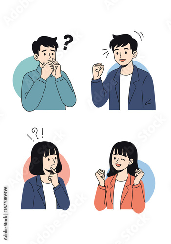 Illustrations of people experiencing a range of emotions and reactions
