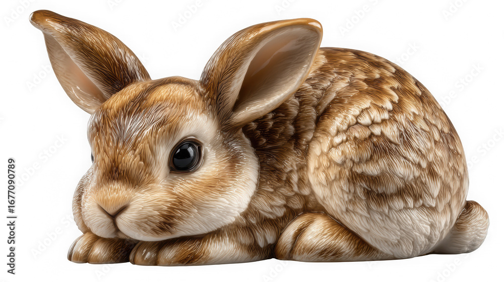 Obraz premium Brown bunny centered layout on black background