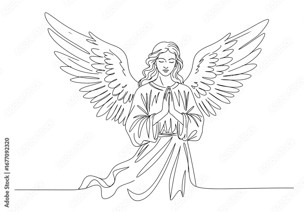 Fototapeta premium Peaceful Cross on Hilltop overlooking Water.