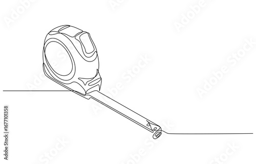 Tape measure in continuous line drawing, Line Art Tape Measure,
