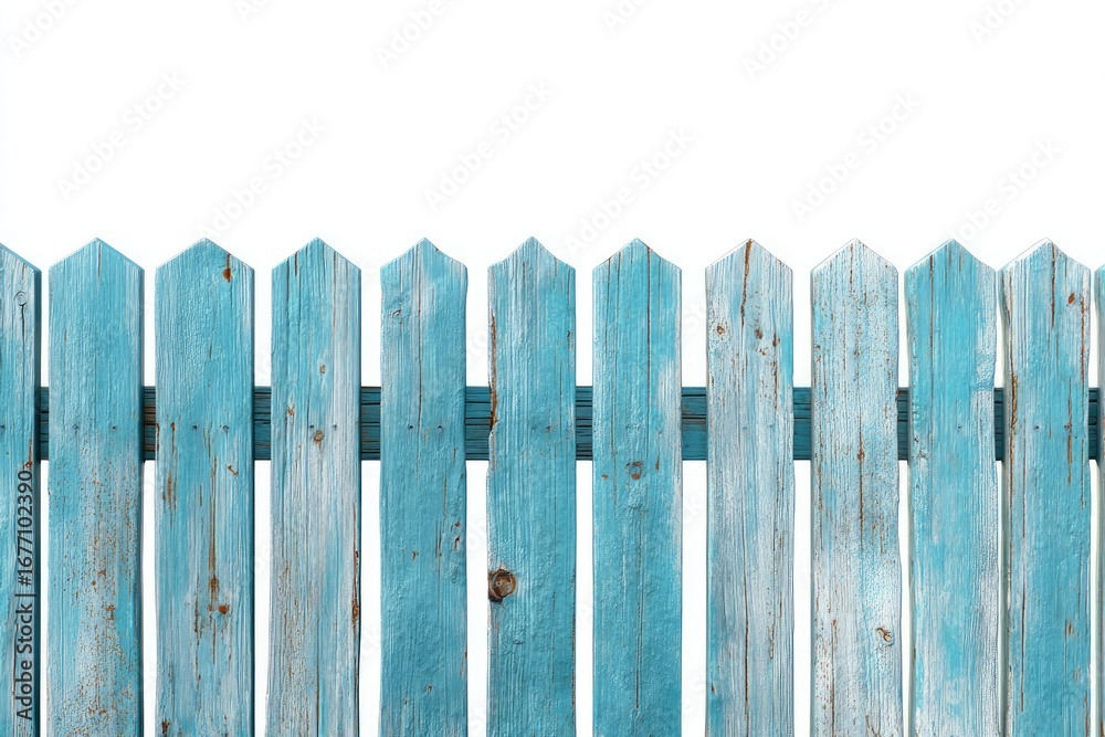 Fototapeta premium Aged teal wooden fence