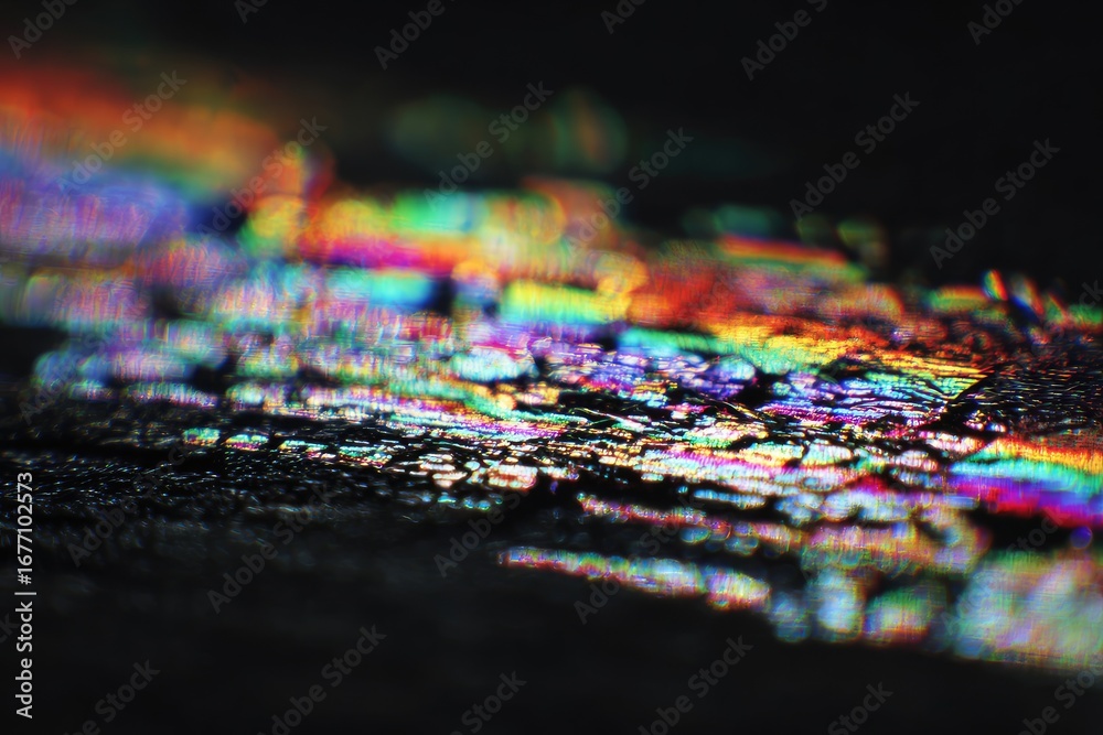 Obraz premium Close-up view of iridescent mineral crystals