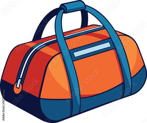 Vector orange and blue gym bag