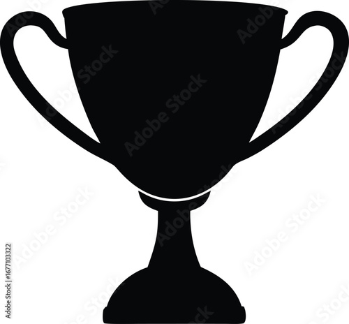 gold trophy silhouette vector illustration