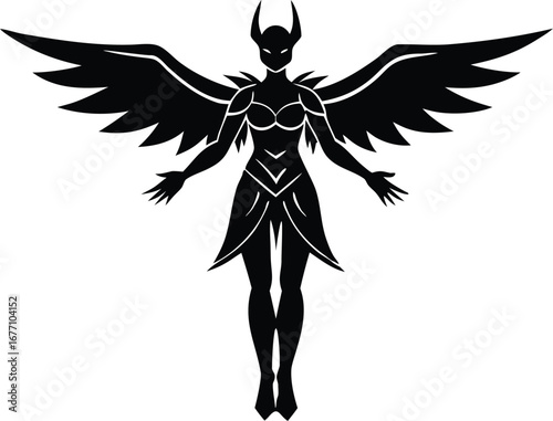 Valkyrie wing silhouette vector