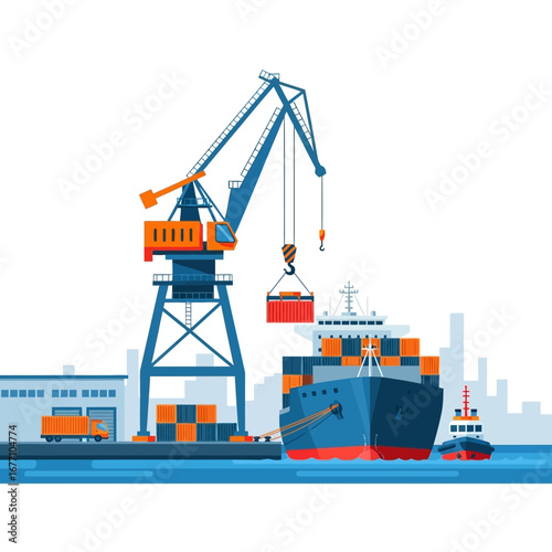 Port Crane Operation Efficient Cargo Handling and Logistics