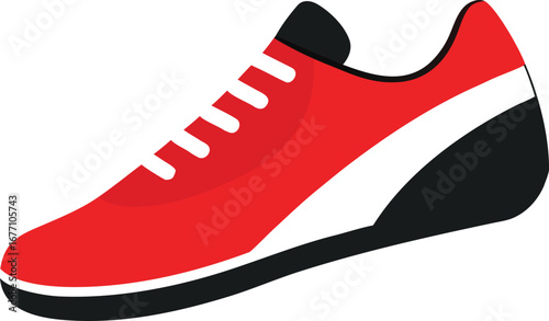 Red athletic shoe vector