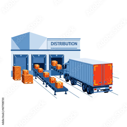 Logistics and Distribution Center Efficient Transportation of Goods and Products