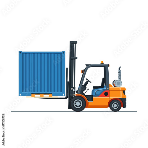 Forklift lifting a shipping container Efficient Cargo Handling and Logistics