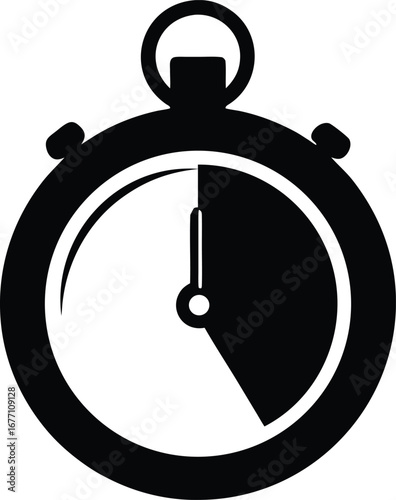 Black stopwatch icon vector
