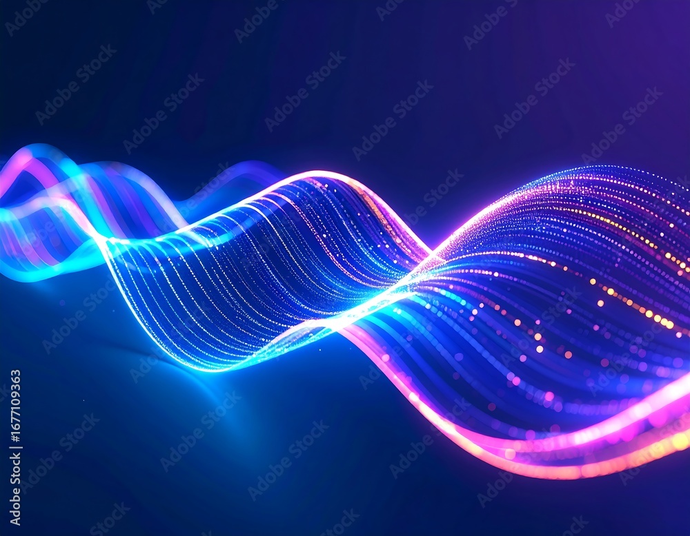 Fototapeta premium Abstract swirling neon lines