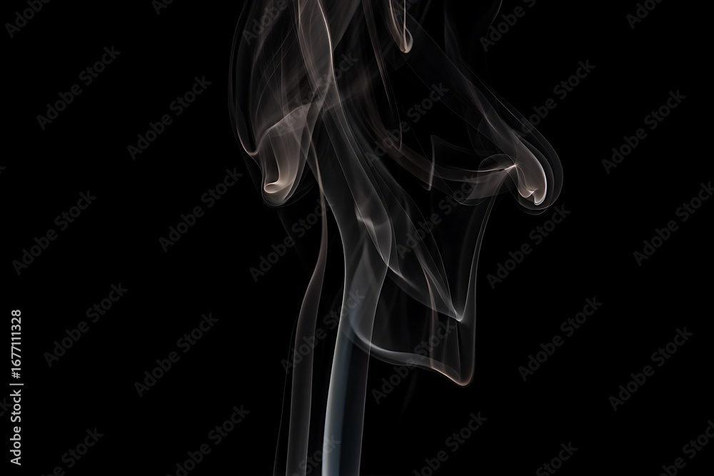 Obraz premium Abstract White Smoke Black Background Dynamic Flow