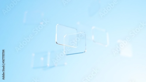 Clear Abstract Shapes Floating Blue Minimal Background
