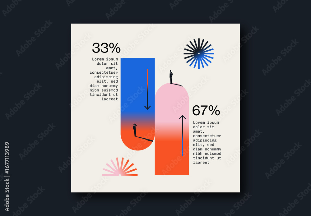 Statistic Post Examples Business Statistics Infographic Social Media Post Template with ...