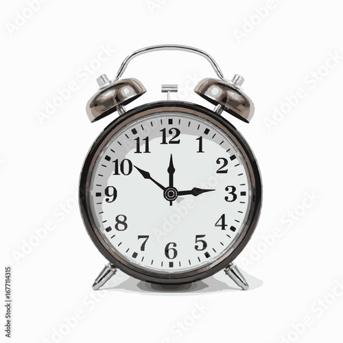 Vintage Twin Bell Alarm Clock Showing 1010 retro time