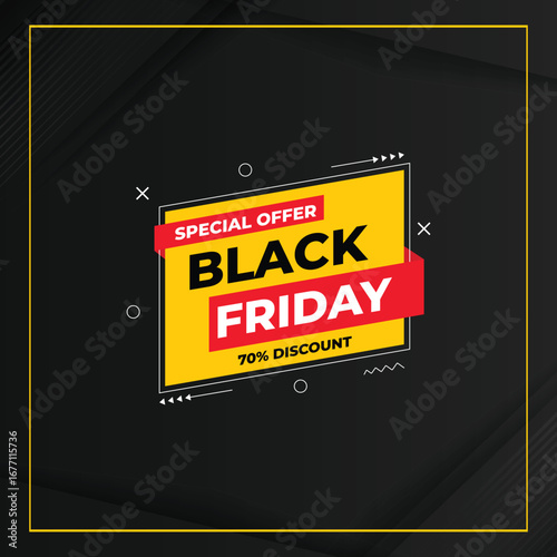 Black Friday Special Offer Sale Banner with 70% Discount