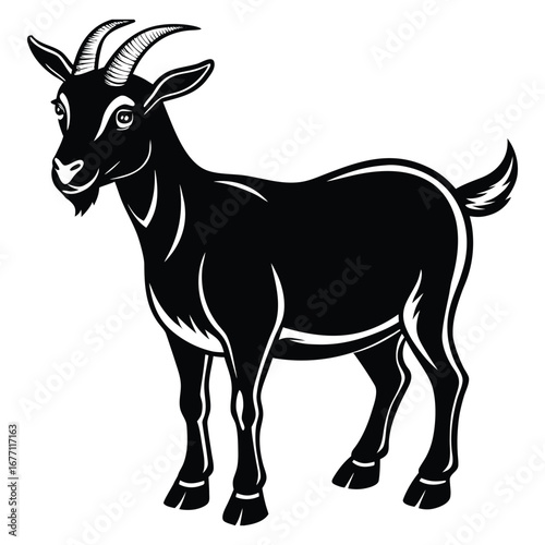Modern Goat Silhouette – Farm Mascot Icon