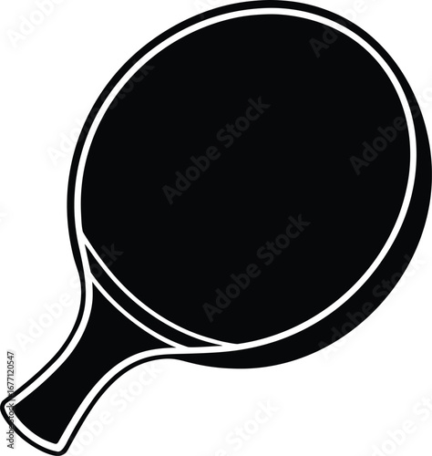 Black ping pong paddle icon vector