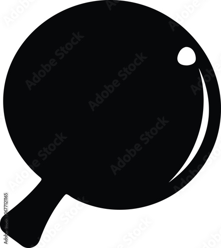 Black ping pong racket vector icon