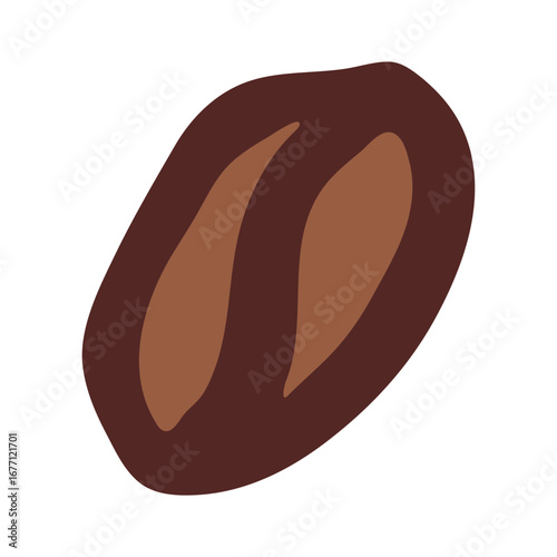 Simple hand drawn coffee bean Drink doodle Single element for print, web, design, decor
