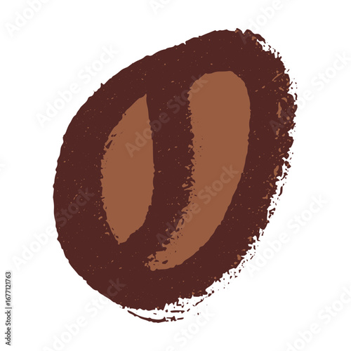 Simple hand drawn coffee bean Drink doodle Single element for print, web, design, decor