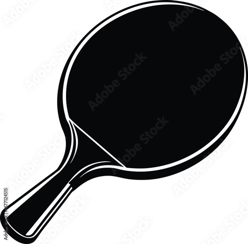 Black ping pong paddle vector