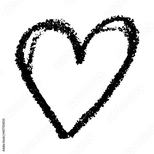 Simple hand drawn heart drawing illustration Scribble heart doodle Love clipart
