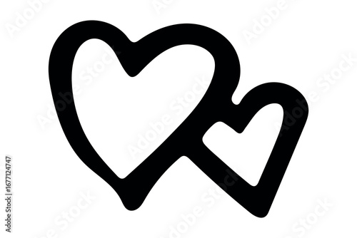 Simple hand drawn heart drawing illustration Scribble heart doodle Love clipart