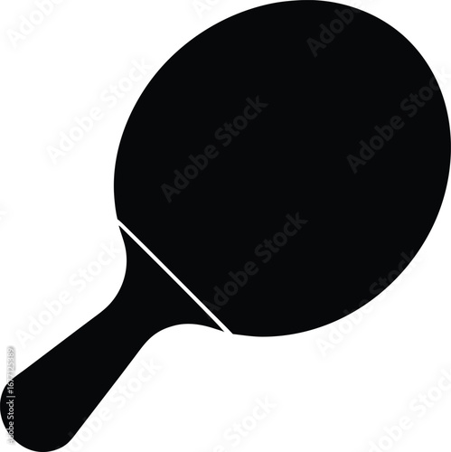 Black ping pong paddle vector icon